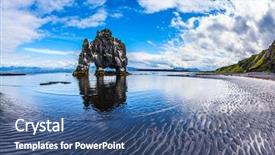  Presentation with understand a concept - Slide deck having northwest iceland hvitserkur - basalt rock background and a ocean colored foreground