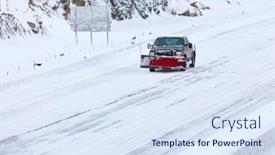  Presentation with winter storm - Presentation design featuring norwalk-ct-february-09-plow background and a sky blue colored foreground