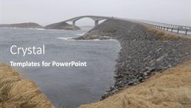  Presentation with title - Presentation design consisting of norway-atlantic-ocean-road background and a  colored foreground