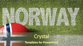  Presentation with soccer field - Beautiful presentation theme featuring norway ball in a soccer backdrop and a tawny brown colored foreground