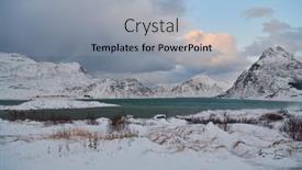  Presentation with bad weather - PPT theme enhanced with norway-coast-in-winter background and a light blue colored foreground
