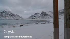  Presentation with bad weather - Presentation consisting of norway-coast-in-winter background and a gray colored foreground