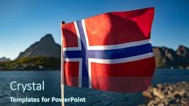  Presentation with beautiful nature - Colorful PPT theme enhanced with norway-flag-beautiful-nature-norway backdrop and a ocean colored foreground