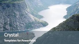  Presentation with lake - Amazing presentation theme having norway girl with norwegian flag backdrop and a ocean colored foreground