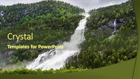  Presentation with rain clouds - Slide set having norway-huge-powerful-waterfal-vidfossen background and a tawny brown colored foreground