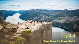  Presentation with preacher - Presentation design with norway-june-22-2015-preikestolen background and a tawny brown colored foreground