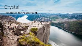  Presentation with preacher - PPT theme having norway-june-22-2015-preikestolen background and a light blue colored foreground