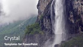  Presentation with waterfall - Beautiful PPT theme featuring norway-landscape-with-big-waterfall backdrop and a gray colored foreground
