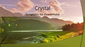  Presentation with bc forest landscapes - Colorful presentation theme enhanced with norway landscapes backdrop and a coral colored foreground