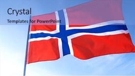  Presentation with norway - Amazing presentation theme having flagpoles - norway national flag backdrop and a light blue colored foreground