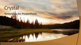  Presentation with scene - Slide deck featuring norway nature - sunset scene on lake background and a lemonade colored foreground