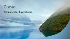  Presentation with mountain water - Slides having norway nature - water and mountain background and a  colored foreground