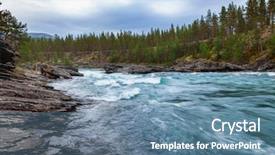  Presentation with kayaking - Cool new PPT theme with norway scandinavia popular for rafting backdrop and a teal colored foreground