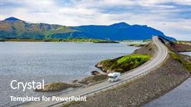  Presentation with highway construction - Colorful theme enhanced with norwegian construction of the century backdrop and a gray colored foreground
