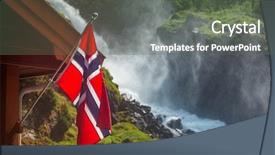  Presentation with flag of the philippines - PPT theme with norwegian flag against rushing latefoss background and a gray colored foreground