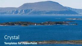  Presentation with mountain view - Presentation design having norwegian-landscape-in-summer-view background and a ocean colored foreground