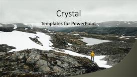  Presentation with snowy mountain tops in alaska - Audience pleasing theme consisting of norwegian landscape with snowy mountains backdrop and a light gray colored foreground