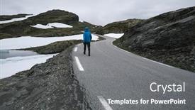  Presentation with route - Audience pleasing theme consisting of scenic route aurlandsfjellet a guy backdrop and a gray colored foreground