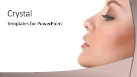  Presentation with nose - Beautiful presentation featuring nose - attractive woman profile isolated backdrop and a white colored foreground