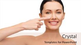  Presentation with spa concept - PPT theme having nose - health spa and beauty concept background and a coral colored foreground