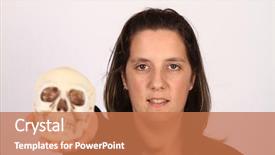  Presentation with skull - Presentation design featuring nose anatomi - child holding skull background and a coral colored foreground