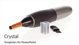  Presentation with hair brush - Slides enhanced with couple packs suitcase with clothing for journey isolated on white concept of romantic vacations and lovely honeymoon background and a coral colored foreground