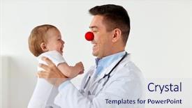  Presentation with baby medical - Presentation theme enhanced with nose day concept - happy doctor background and a sky blue colored foreground