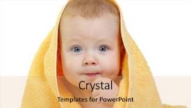  Presentation with baby congratulation - Colorful presentation theme enhanced with nose simple - baby in towel on white backdrop and a  colored foreground