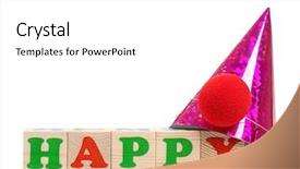  Presentation with colorful - Beautiful presentation theme featuring nose simple - happy word formed by colorful backdrop and a white colored foreground