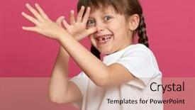  Presentation with pink simple - Amazing presentation design having nose simple - lost tooth girl child portrait backdrop and a coral colored foreground