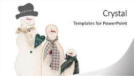  Presentation with snowmen - Presentation consisting of nose simple - three wooden snowmen ornaments background and a white colored foreground