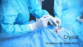  Presentation with nose - Amazing PPT layouts having nose tube - operating of patient in modern backdrop and a light blue colored foreground