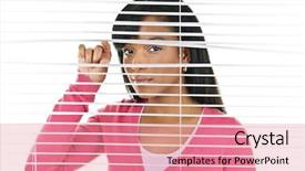  Presentation with black woman - Amazing theme having nosey - young black woman looking backdrop and a coral colored foreground