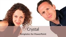  Presentation with curious sky - Presentation theme consisting of nosey - young curious couple look background and a coral colored foreground