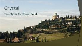  Presentation with lourdes - PPT theme enhanced with nossa-senhora-de-lourdes-cathedral background and a sky blue colored foreground