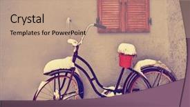  Presentation with nostalgia - Slides having nostalgia - antique bike with an empty background and a coral colored foreground