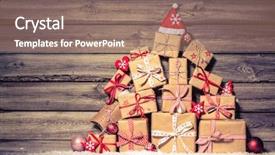  Presentation with christmas gift wrap - Audience pleasing PPT layouts consisting of nostalgic - christmas background with decorations backdrop and a coral colored foreground