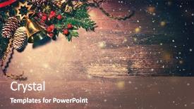  Presentation with fir tree - Colorful PPT theme enhanced with nostalgic - christmas background with fir tree backdrop and a coral colored foreground