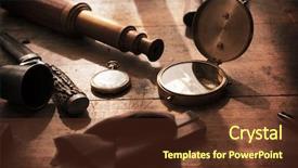  Presentation with navigation compass - Presentation design with nostalgic color and low key background and a tawny brown colored foreground