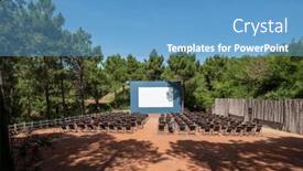  Presentation with cinema - Theme having nostalgic-open-air-cinema and a teal colored foreground