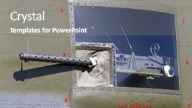  Presentation with aircraft - Cool new slides with nostalgic wwii aircraft machine gun backdrop and a gray colored foreground