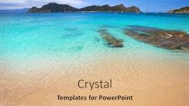  Presentation with beach - Beautiful presentation design featuring nostra-senora-beach-in-islas backdrop and a coral colored foreground