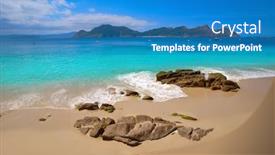  Presentation with beach - Presentation theme with nostra-senora-beach-in-islas background and a teal colored foreground