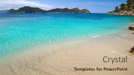  Presentation with beach - PPT theme with nostra-senora-beach-in-islas background and a soft green colored foreground