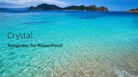  Presentation with beach - Colorful slide deck enhanced with nostra-senora-beach-in-islas backdrop and a teal colored foreground