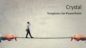  Presentation with risk - Slides having tightrope - not afraid to risk mixed background and a light gray colored foreground