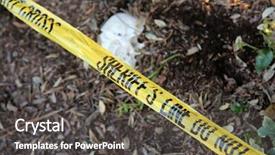  Presentation with sheriff - PPT theme featuring not cross warning tape murder background and a dark gray colored foreground