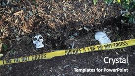  Presentation with sheriff - Colorful slides enhanced with not cross warning tape murder backdrop and a dark gray colored foreground