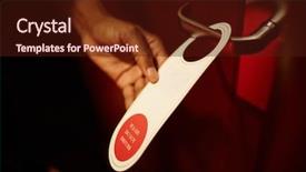  Presentation with doorknob - Theme having not disturb sign on doorknob background and a wine colored foreground