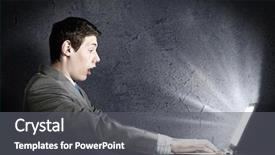  Presentation with laptop screen frame - Amazing slide set having not found - young man looking in laptop backdrop and a gray colored foreground